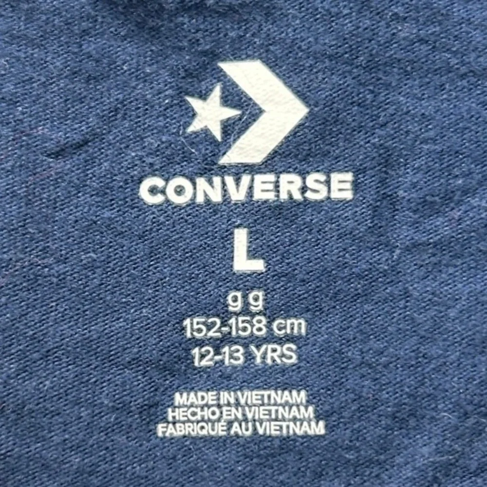 Converse Graphic Logo T-Shirt Boys Youth Large Navy Blue Large Neon Star Chevron